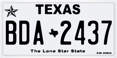TX license plate BDA2437