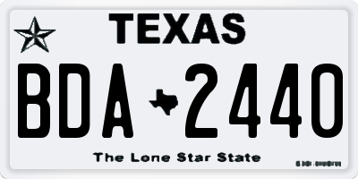 TX license plate BDA2440