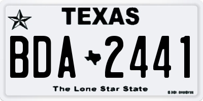 TX license plate BDA2441