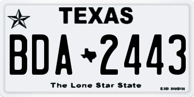 TX license plate BDA2443