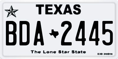 TX license plate BDA2445