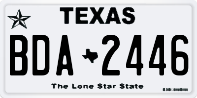 TX license plate BDA2446