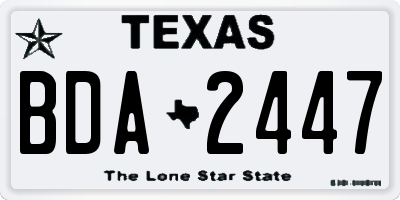 TX license plate BDA2447