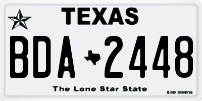 TX license plate BDA2448