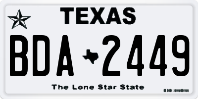TX license plate BDA2449