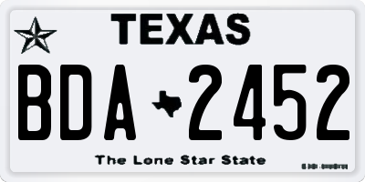 TX license plate BDA2452