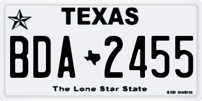 TX license plate BDA2455