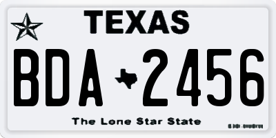 TX license plate BDA2456