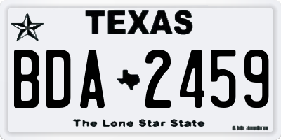 TX license plate BDA2459