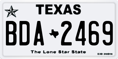 TX license plate BDA2469
