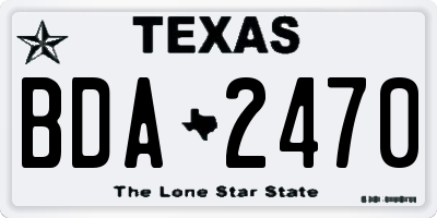 TX license plate BDA2470