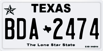 TX license plate BDA2474