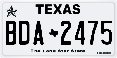 TX license plate BDA2475