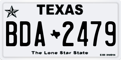 TX license plate BDA2479