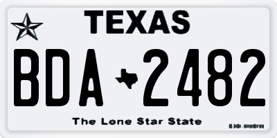 TX license plate BDA2482