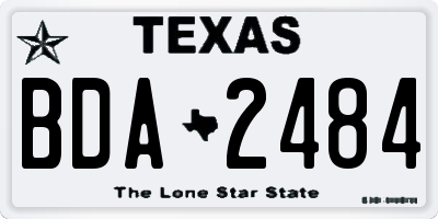 TX license plate BDA2484