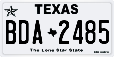 TX license plate BDA2485