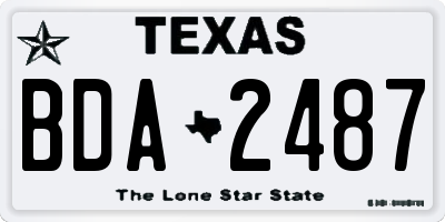 TX license plate BDA2487
