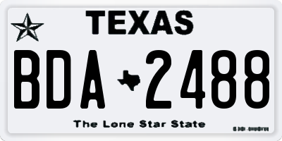 TX license plate BDA2488