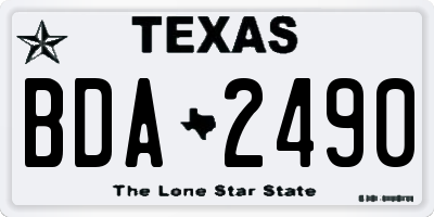 TX license plate BDA2490