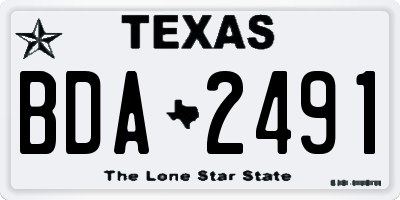 TX license plate BDA2491