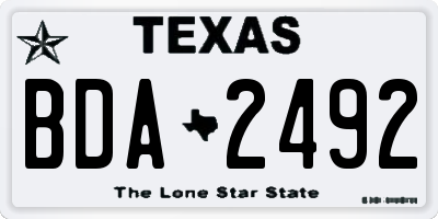 TX license plate BDA2492
