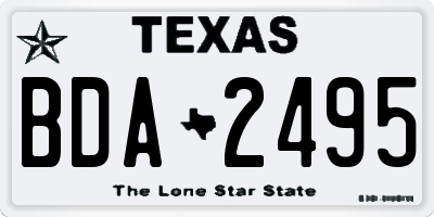 TX license plate BDA2495
