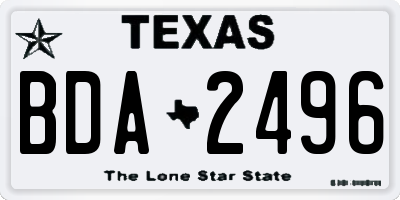 TX license plate BDA2496