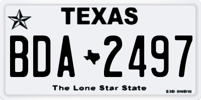 TX license plate BDA2497
