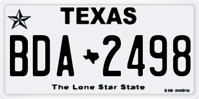 TX license plate BDA2498