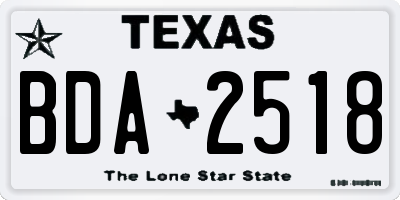 TX license plate BDA2518