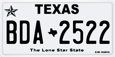 TX license plate BDA2522