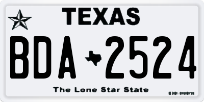 TX license plate BDA2524