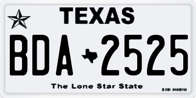 TX license plate BDA2525
