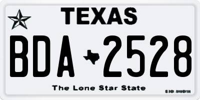 TX license plate BDA2528