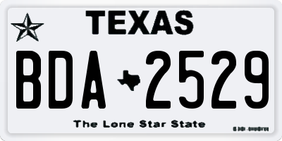TX license plate BDA2529