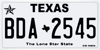 TX license plate BDA2545