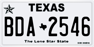 TX license plate BDA2546