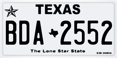 TX license plate BDA2552