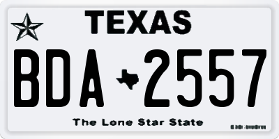 TX license plate BDA2557
