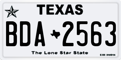 TX license plate BDA2563