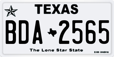 TX license plate BDA2565