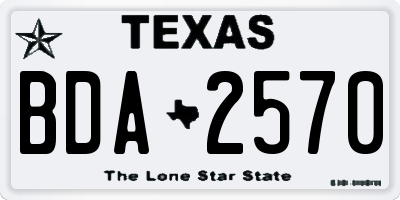 TX license plate BDA2570