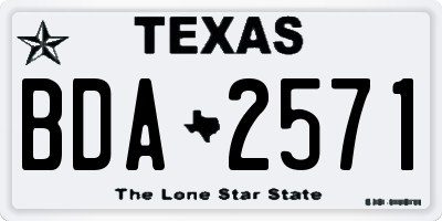 TX license plate BDA2571