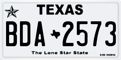 TX license plate BDA2573