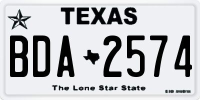 TX license plate BDA2574