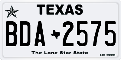 TX license plate BDA2575