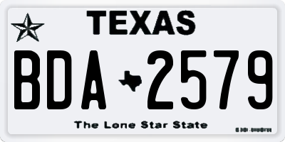 TX license plate BDA2579