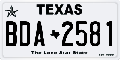 TX license plate BDA2581