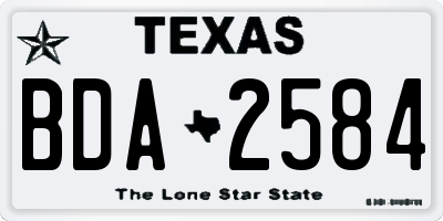 TX license plate BDA2584